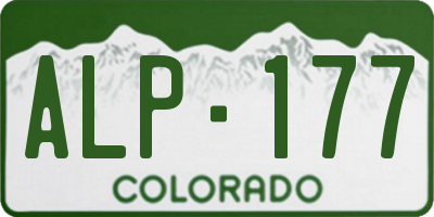 CO license plate ALP177