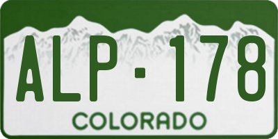 CO license plate ALP178