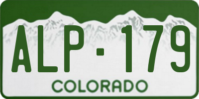 CO license plate ALP179