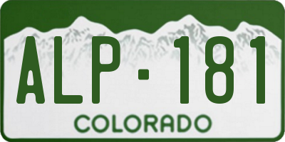CO license plate ALP181