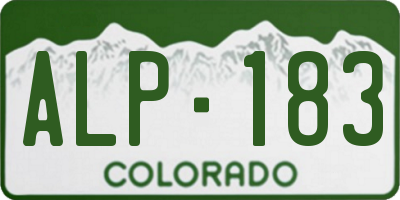CO license plate ALP183
