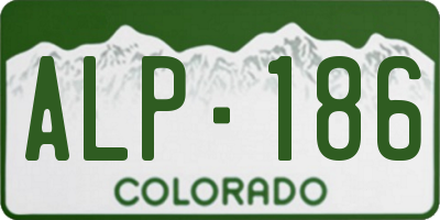 CO license plate ALP186