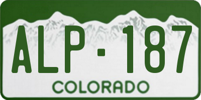 CO license plate ALP187