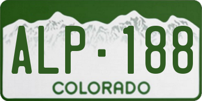 CO license plate ALP188