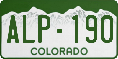 CO license plate ALP190