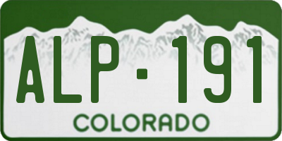 CO license plate ALP191