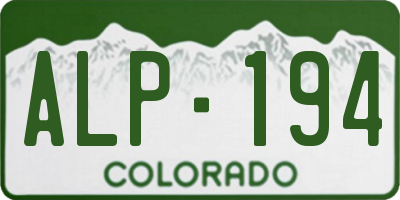 CO license plate ALP194