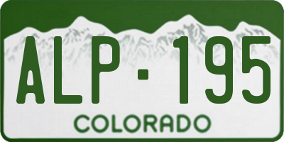 CO license plate ALP195