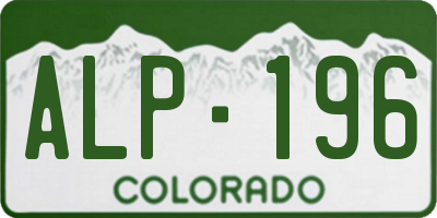 CO license plate ALP196