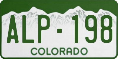CO license plate ALP198