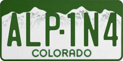 CO license plate ALP1N4