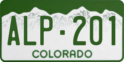 CO license plate ALP201