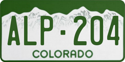 CO license plate ALP204