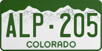 CO license plate ALP205