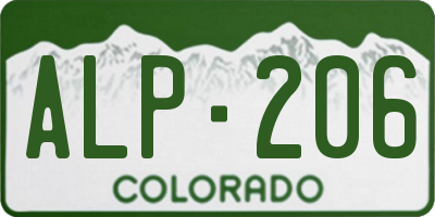 CO license plate ALP206