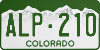 CO license plate ALP210