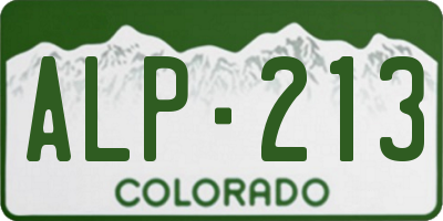 CO license plate ALP213