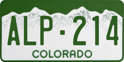 CO license plate ALP214