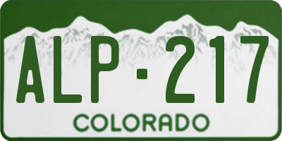 CO license plate ALP217