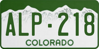 CO license plate ALP218