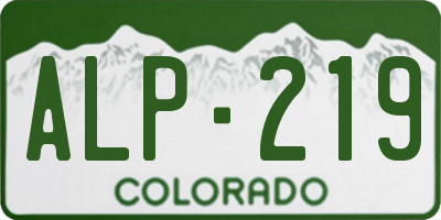 CO license plate ALP219