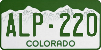 CO license plate ALP220