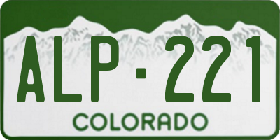 CO license plate ALP221