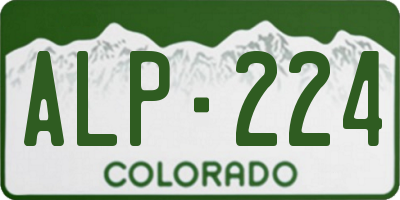 CO license plate ALP224