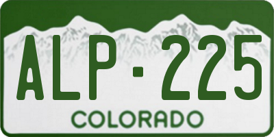 CO license plate ALP225