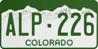 CO license plate ALP226