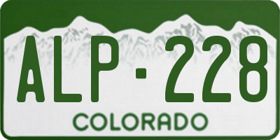 CO license plate ALP228