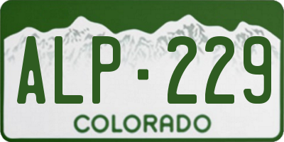CO license plate ALP229