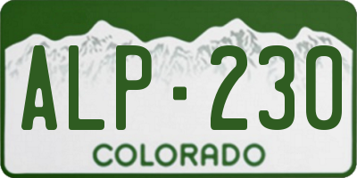 CO license plate ALP230