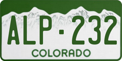 CO license plate ALP232