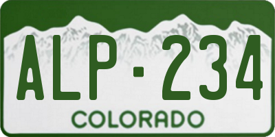 CO license plate ALP234