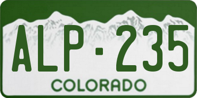 CO license plate ALP235