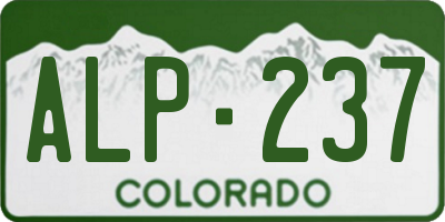 CO license plate ALP237