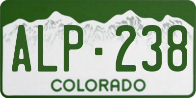 CO license plate ALP238