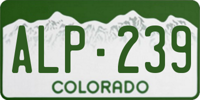 CO license plate ALP239