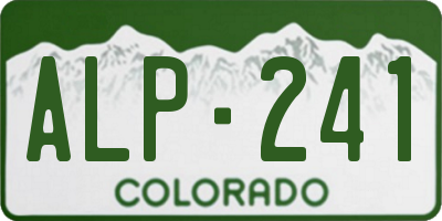 CO license plate ALP241