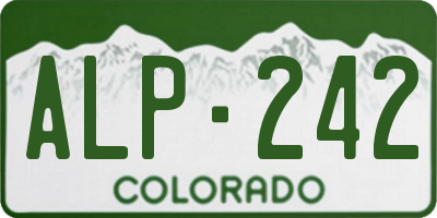 CO license plate ALP242