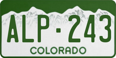 CO license plate ALP243