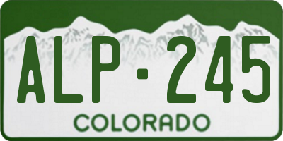 CO license plate ALP245
