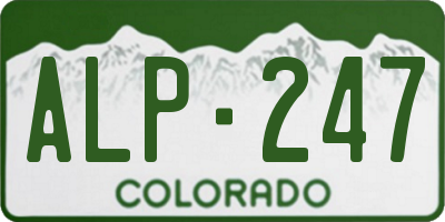 CO license plate ALP247
