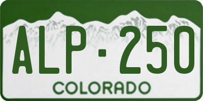 CO license plate ALP250
