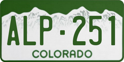 CO license plate ALP251