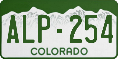 CO license plate ALP254