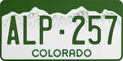 CO license plate ALP257