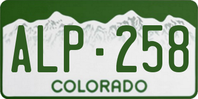 CO license plate ALP258