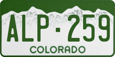 CO license plate ALP259
